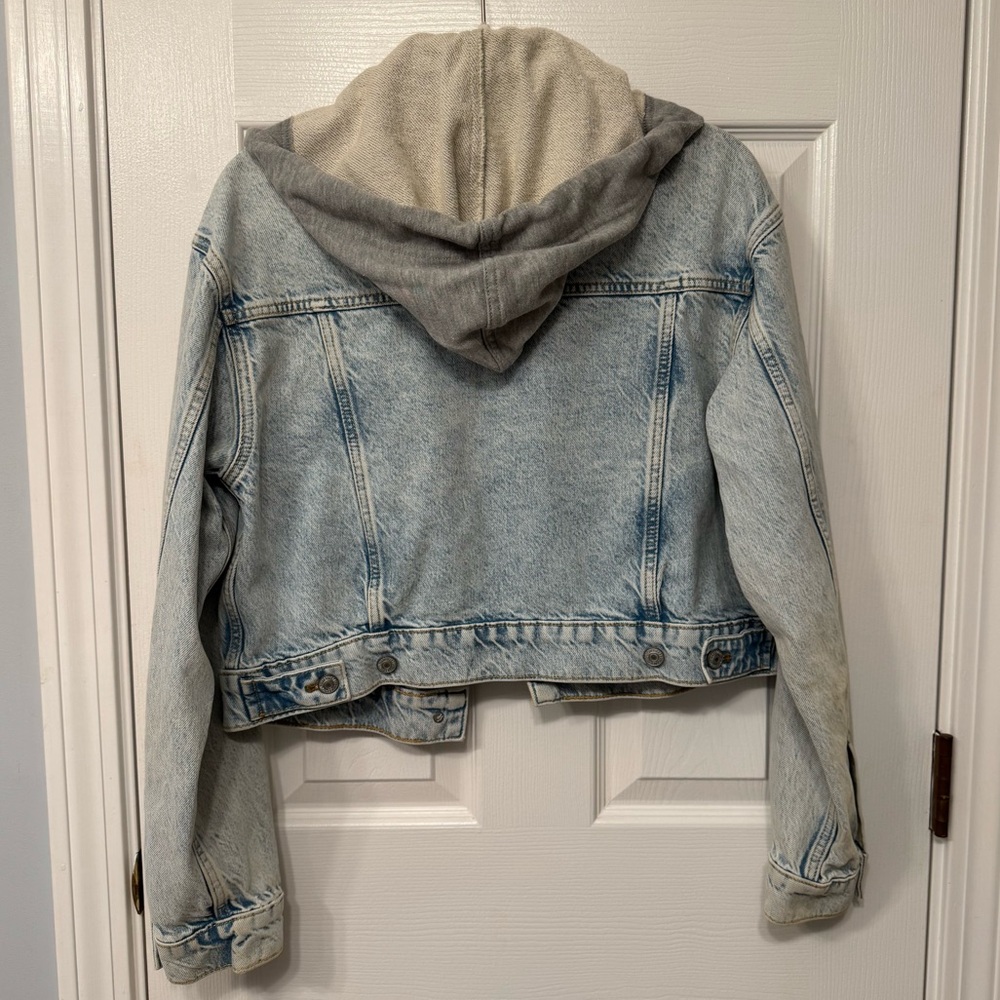 Free People 🤍 Brando Denim Jacket Malta Wash Blue Size S 🩵 - Picture 8 of 12